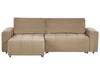 Corner Sofa Bed Fabric Brown with Storage 3 Seater Right Hand