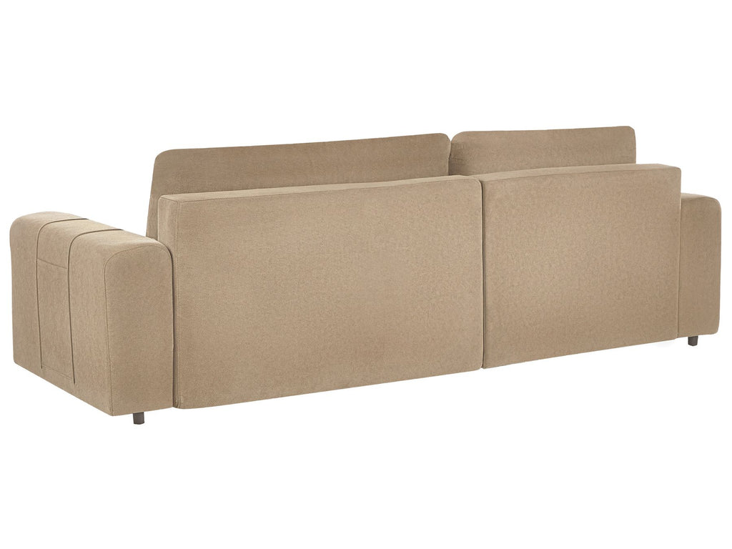 Corner Sofa Bed INNVIK Fabric Brown with Storage 3 Seater Right Hand