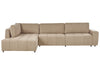 Corner Sofa Bed Fabric Brown with Storage 4 Seater Right Hand