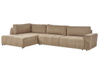 Corner Sofa Bed INNVIK Fabric Brown with Storage 4 Seater Right Hand
