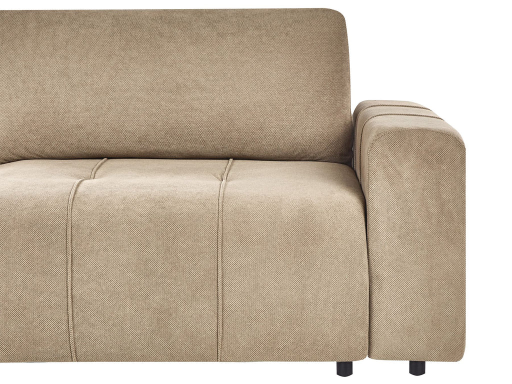 Corner Sofa Bed INNVIK Fabric Brown with Storage 4 Seater Right Hand