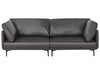 3 Seater Vegan Leather Sofa Black
