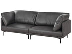 3 Seater Vegan Leather Sofa Black REVSNES