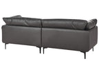 3 Seater Vegan Leather Sofa Black REVSNES