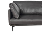 3 Seater Vegan Leather Sofa Black REVSNES