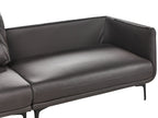 3 Seater Vegan Leather Sofa Black REVSNES