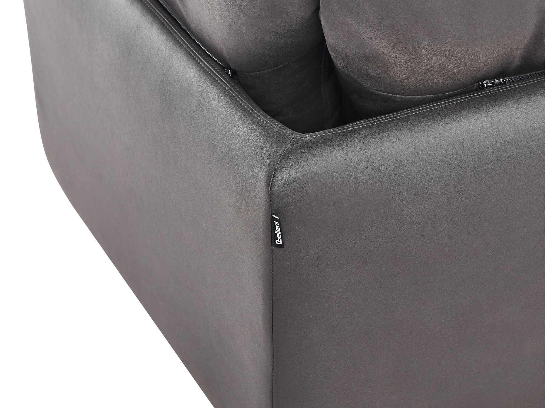 3 Seater Vegan Leather Sofa Black REVSNES