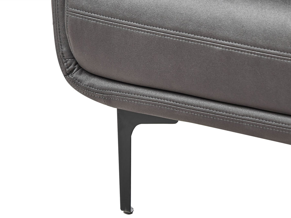 3 Seater Vegan Leather Sofa Black REVSNES