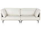 3 Seater Vegan Leather Sofa Off White REVSNES