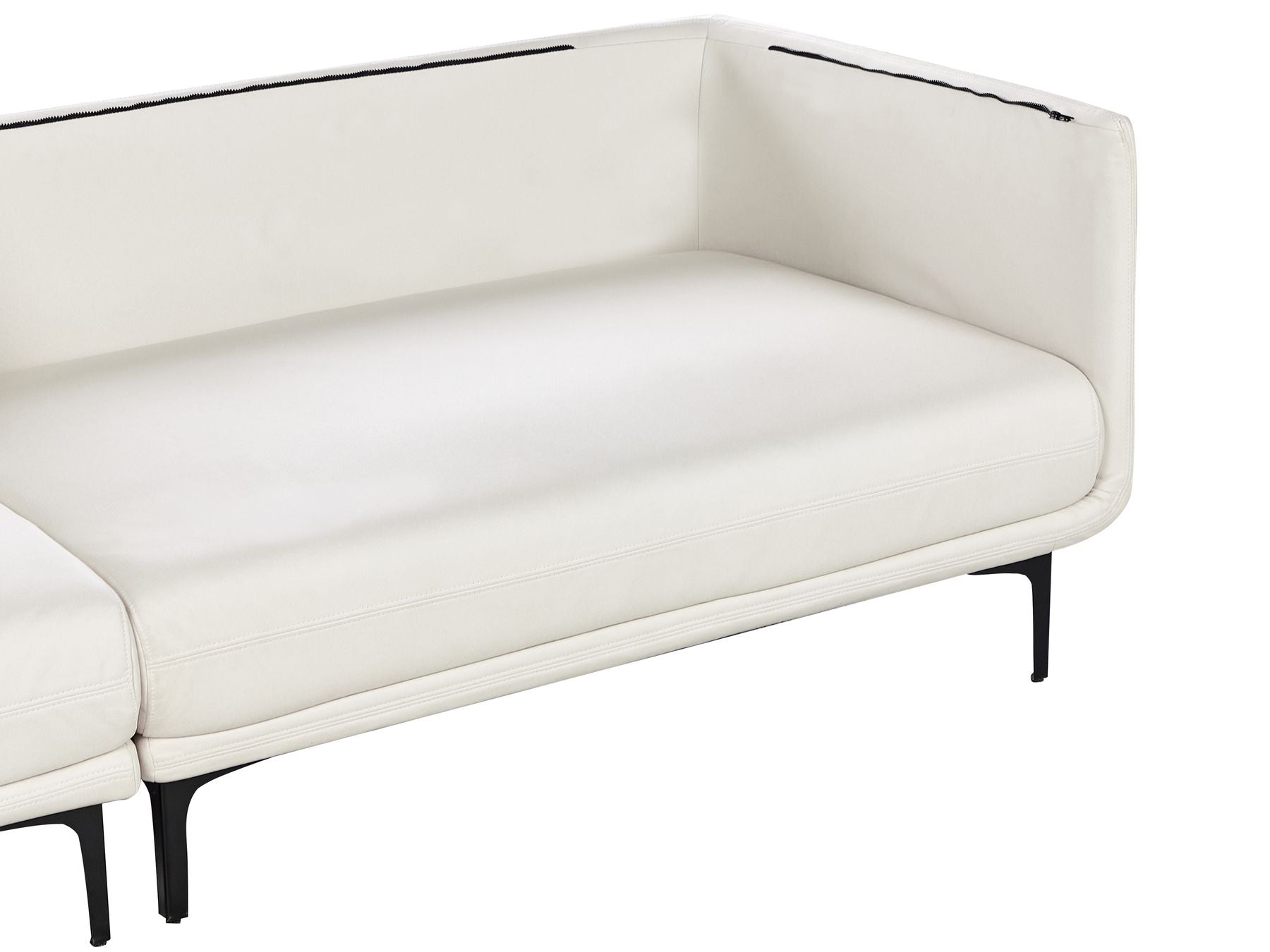 3 Seater Vegan Leather Sofa Off White REVSNES
