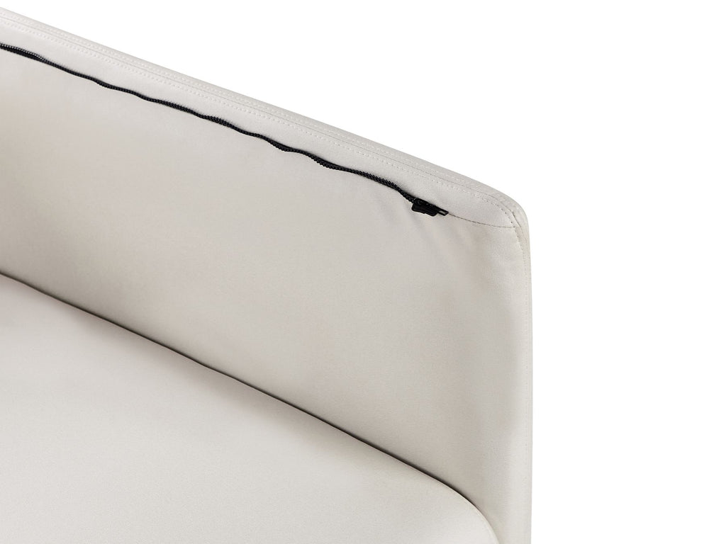 3 Seater Vegan Leather Sofa Off White REVSNES