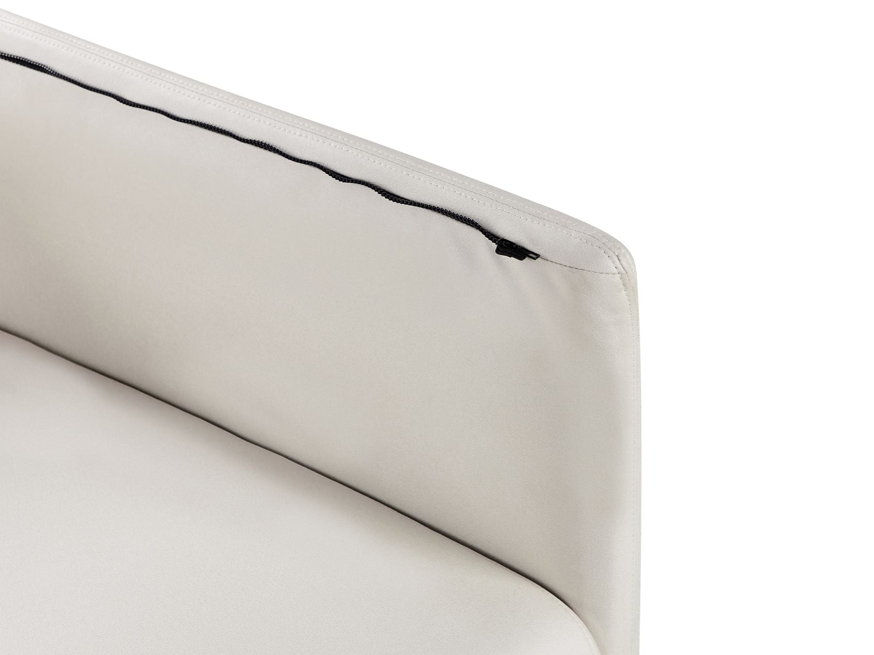 3 Seater Vegan Leather Sofa Off White REVSNES