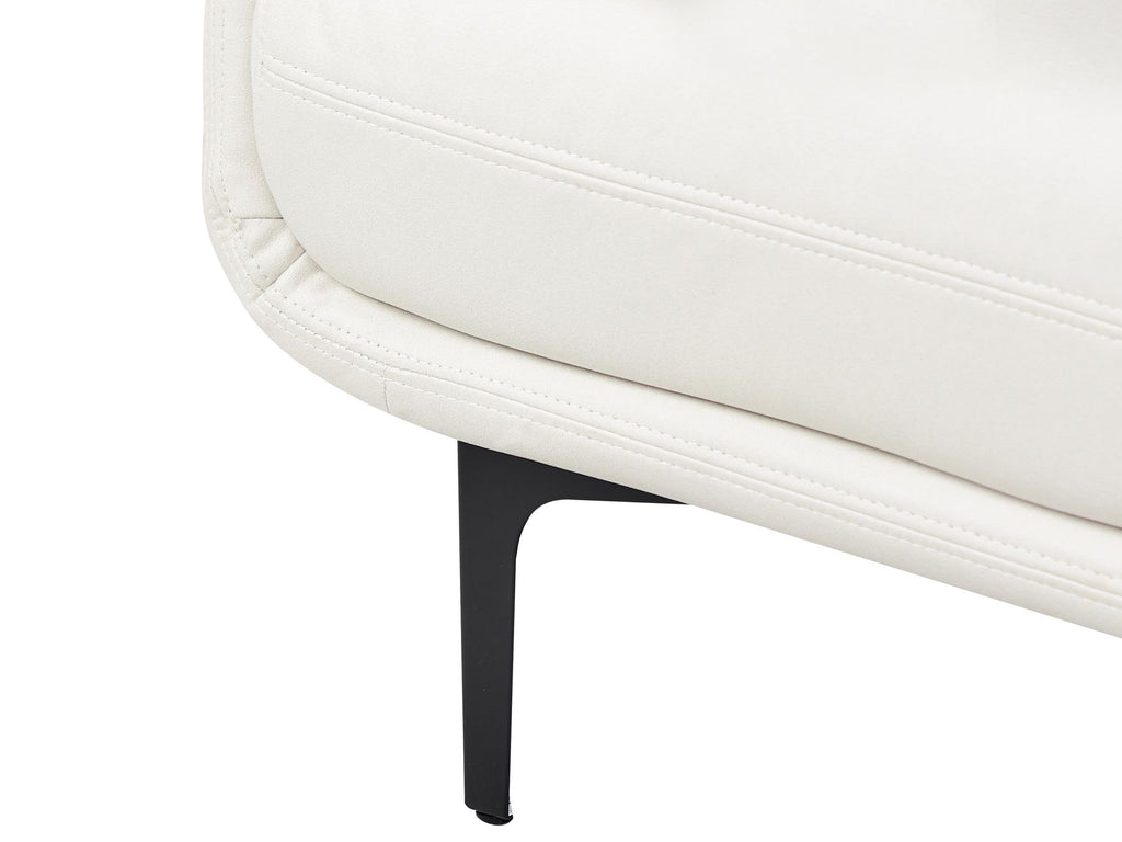 3 Seater Vegan Leather Sofa Off White REVSNES