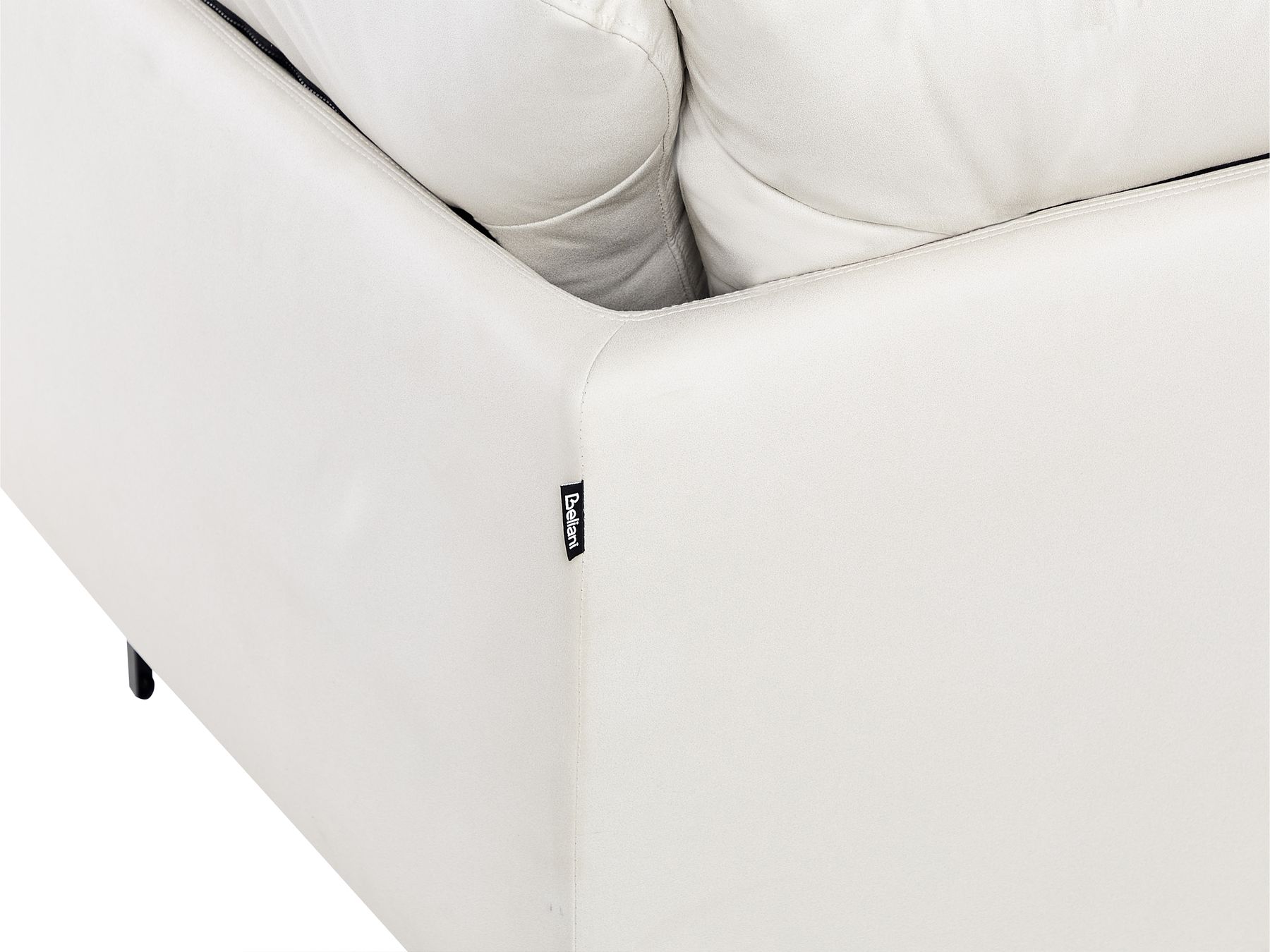 3 Seater Vegan Leather Sofa Off White REVSNES