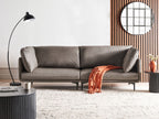 3 Seater Vegan Leather Sofa Brown REVSNES