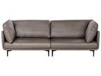 3 Seater Vegan Leather Sofa Brown REVSNES