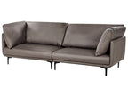 3 Seater Vegan Leather Sofa Brown REVSNES