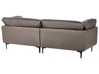3 Seater Vegan Leather Sofa Brown REVSNES