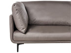 3 Seater Vegan Leather Sofa Brown REVSNES