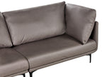 3 Seater Vegan Leather Sofa Brown REVSNES
