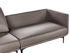 3 Seater Vegan Leather Sofa Brown REVSNES