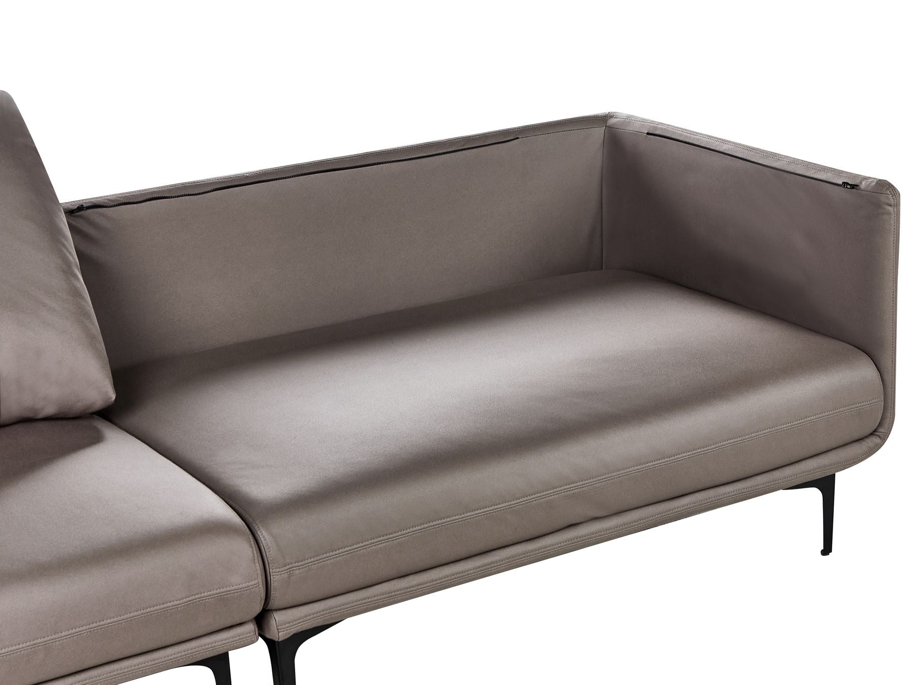 3 Seater Vegan Leather Sofa Brown REVSNES
