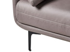 3 Seater Vegan Leather Sofa Brown REVSNES