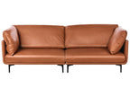 3 Seater Vegan Leather Sofa Golden Brown REVSNES