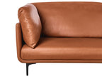 3 Seater Vegan Leather Sofa Golden Brown REVSNES