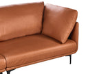 3 Seater Vegan Leather Sofa Golden Brown REVSNES