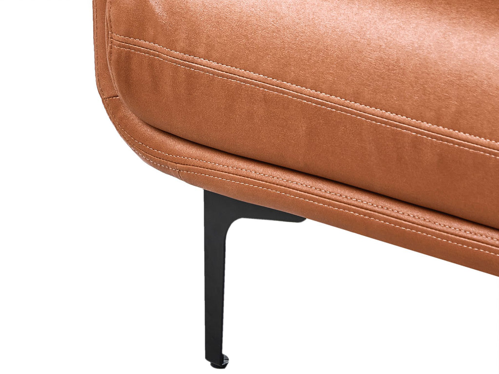3 Seater Vegan Leather Sofa Golden Brown REVSNES