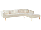 Corner Sofa Bed VADSO Velvet Light Beige 4 Seater Left Hand