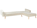 Corner Sofa Bed VADSO Velvet Light Beige 4 Seater Left Hand