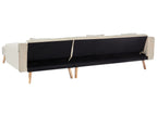 Corner Sofa Bed VADSO Velvet Light Beige 4 Seater Left Hand