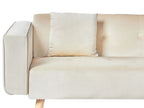 Corner Sofa Bed VADSO Velvet Light Beige 4 Seater Left Hand