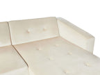 Corner Sofa Bed VADSO Velvet Light Beige 4 Seater Left Hand