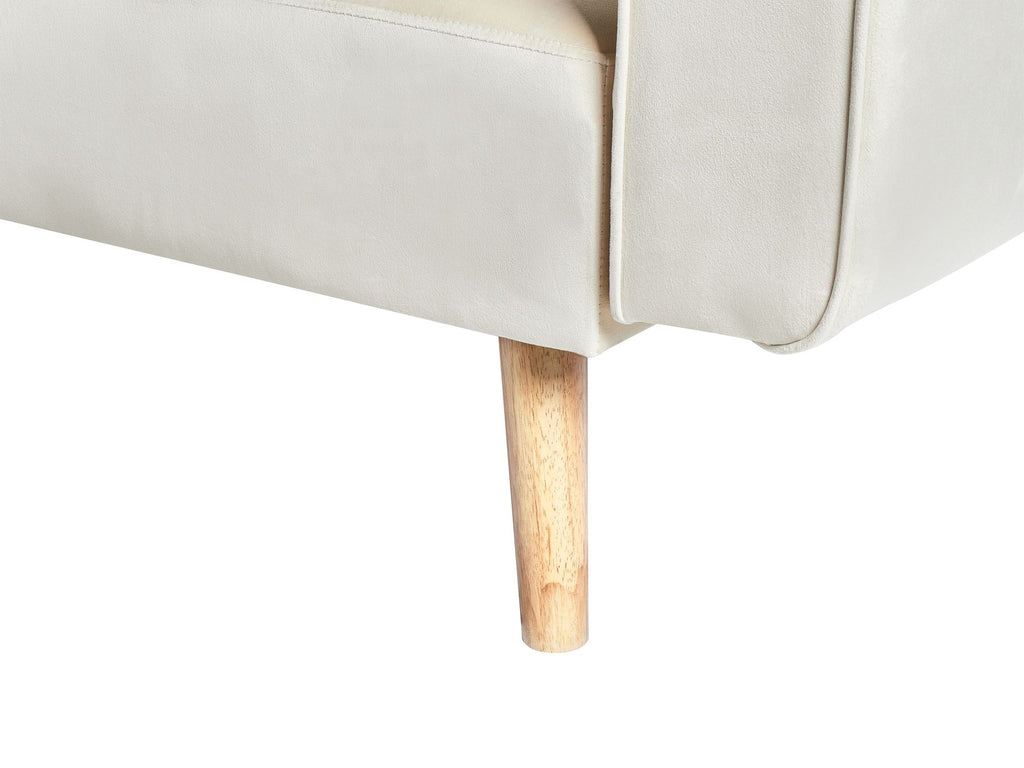 Corner Sofa Bed VADSO Velvet Light Beige 4 Seater Left Hand