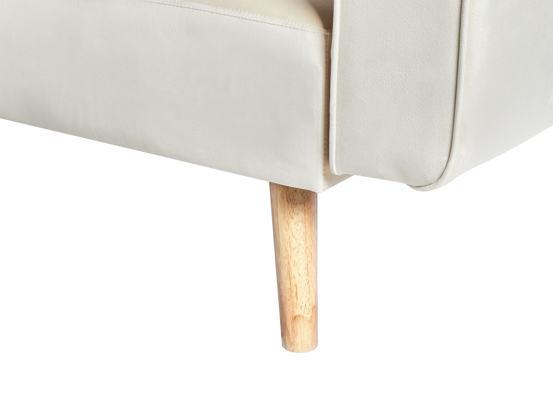 Corner Sofa Bed VADSO Velvet Light Beige 4 Seater Left Hand