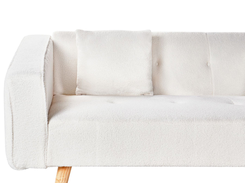 Corner Sofa Bed VADSO Boucle Off-White 4 Seater Left Hand