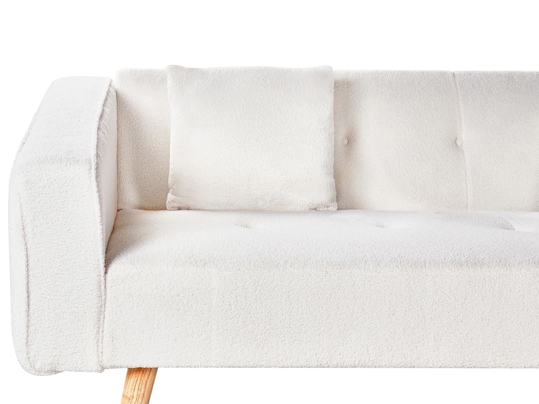Corner Sofa Bed VADSO Boucle Off-White 4 Seater Left Hand