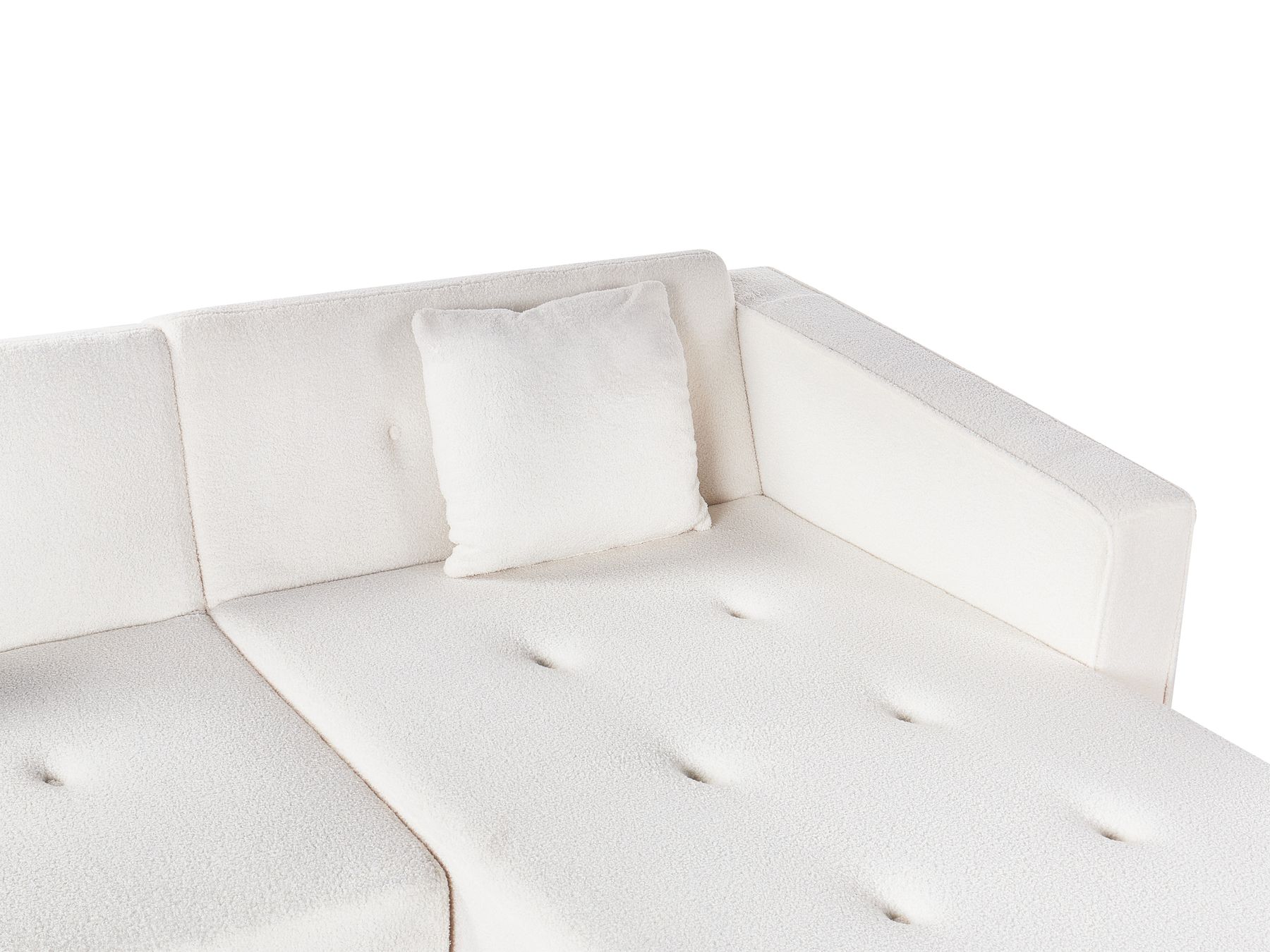 Corner Sofa Bed VADSO Boucle Off-White 4 Seater Left Hand