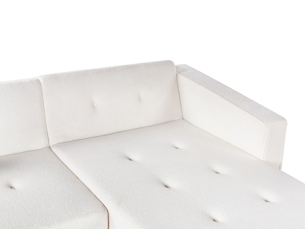 Corner Sofa Bed VADSO Boucle Off-White 4 Seater Left Hand