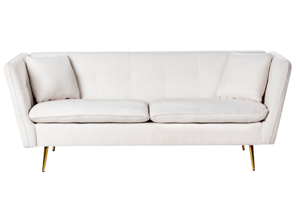 3 Seater Boucle Sofa White FREDERICA