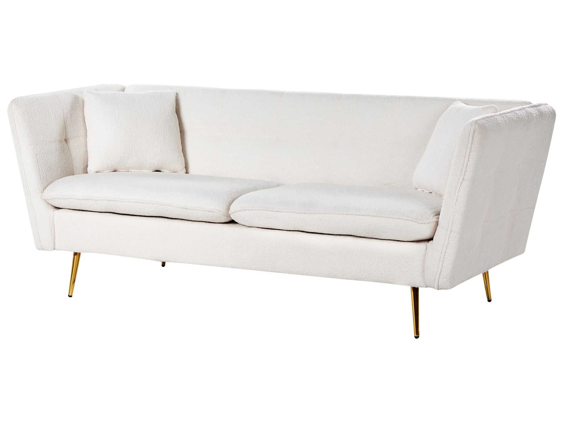3 Seater Boucle Sofa White FREDERICA