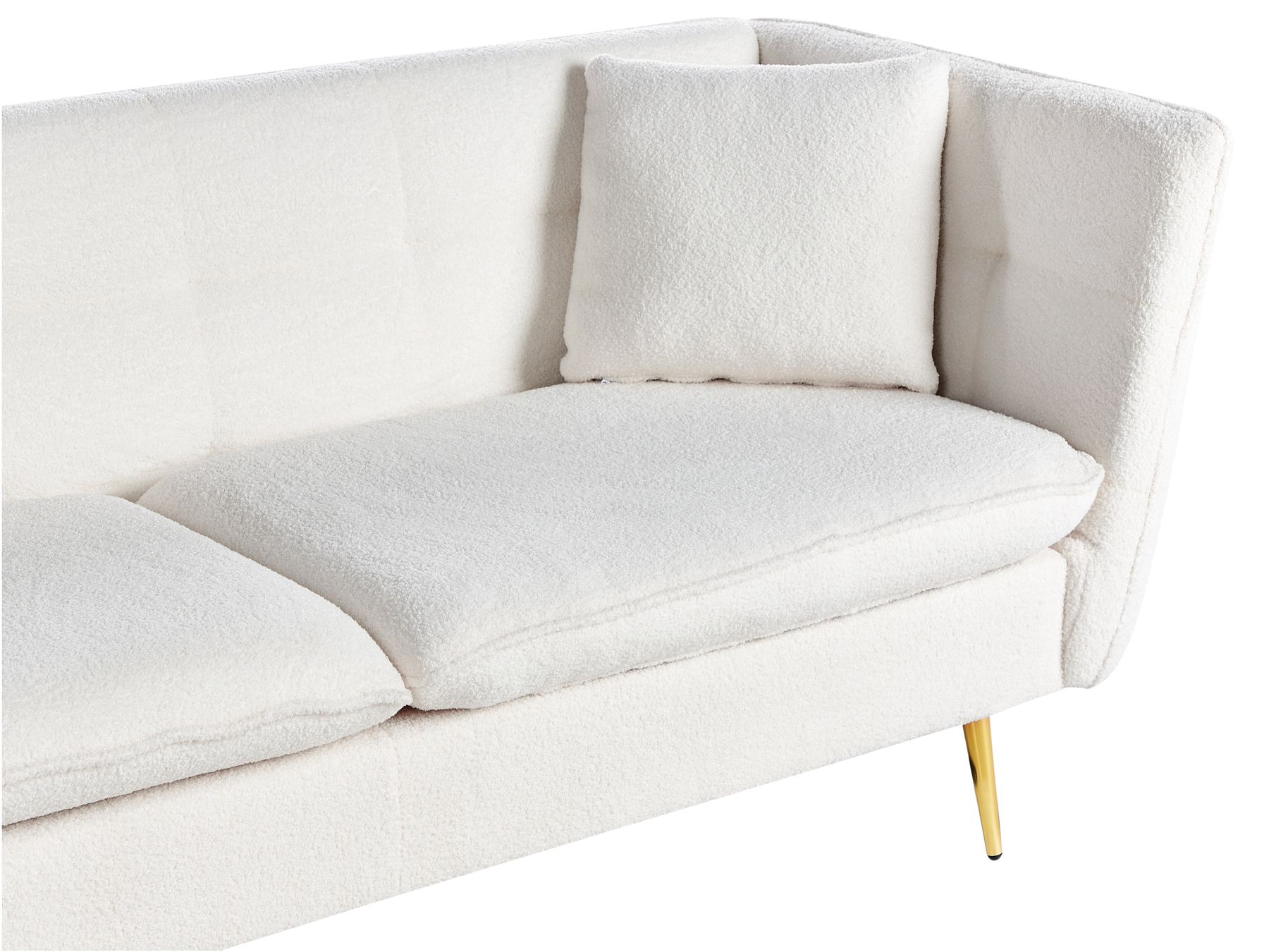 3 Seater Boucle Sofa White FREDERICA