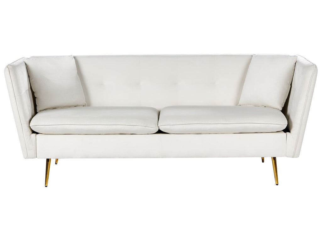 3 Seater Velvet Sofa White FREDERICA
