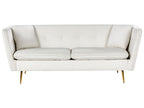 3 Seater Velvet Sofa White FREDERICA