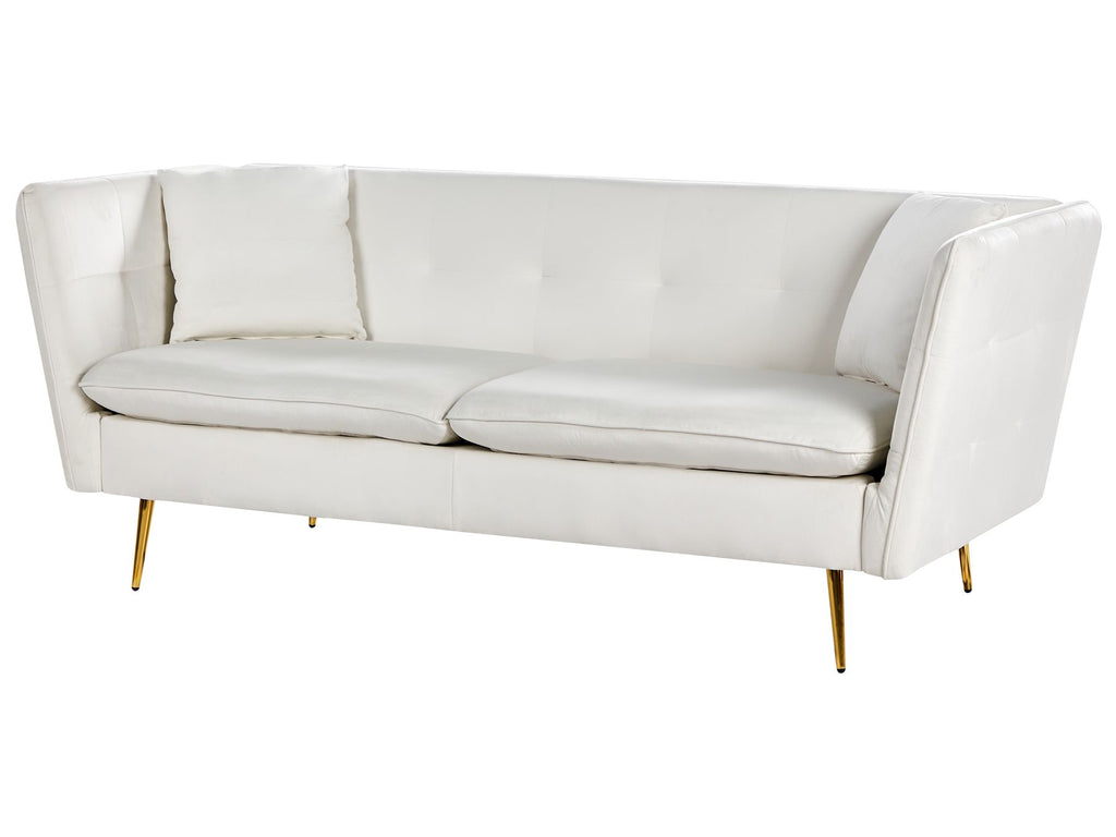 3 Seater Velvet Sofa White FREDERICA