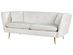 3 Seater Velvet Sofa White FREDERICA