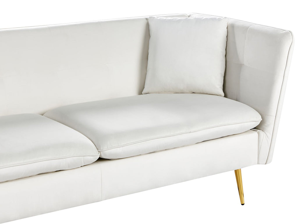 3 Seater Velvet Sofa White FREDERICA
